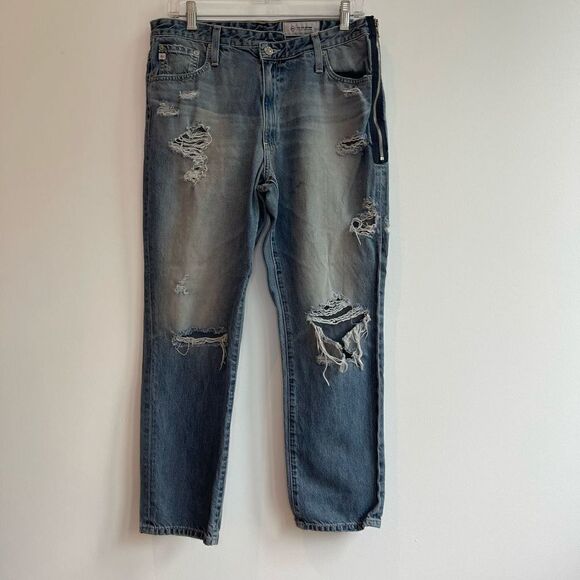 AG Jeans Crossover High Rise Straight Leg Side Zipper 31 - Picture 2 of 7